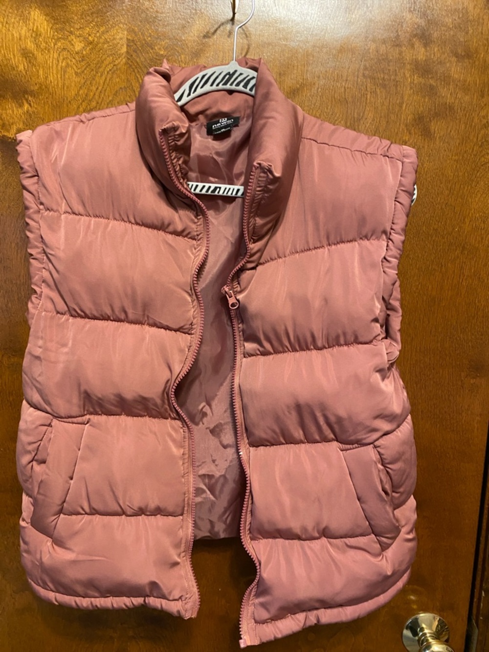 Mauve Pink Quilted Puffer Vest